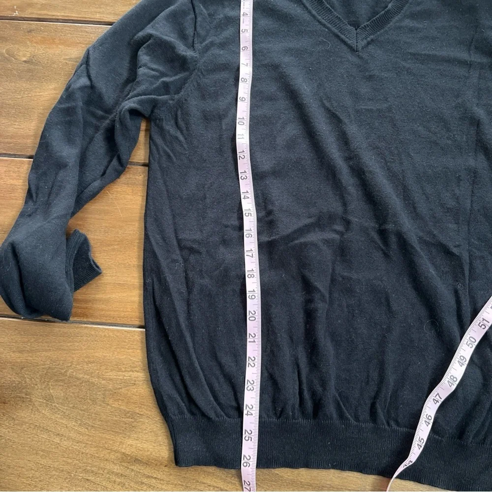 Pronto Uomo Black Cotten Cashmere V-Neck‎ Sweater